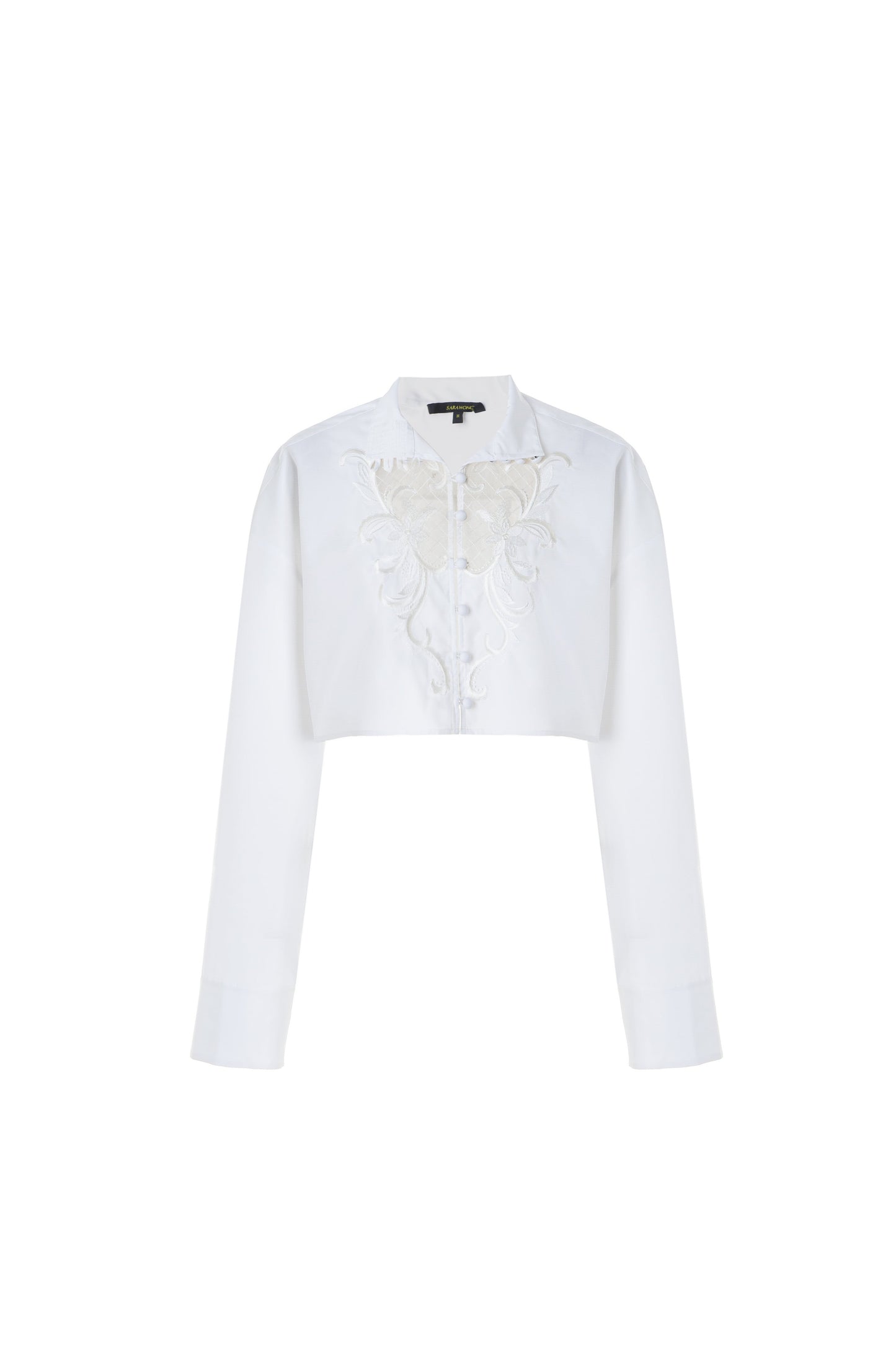 High Collar Embroidered Shirt