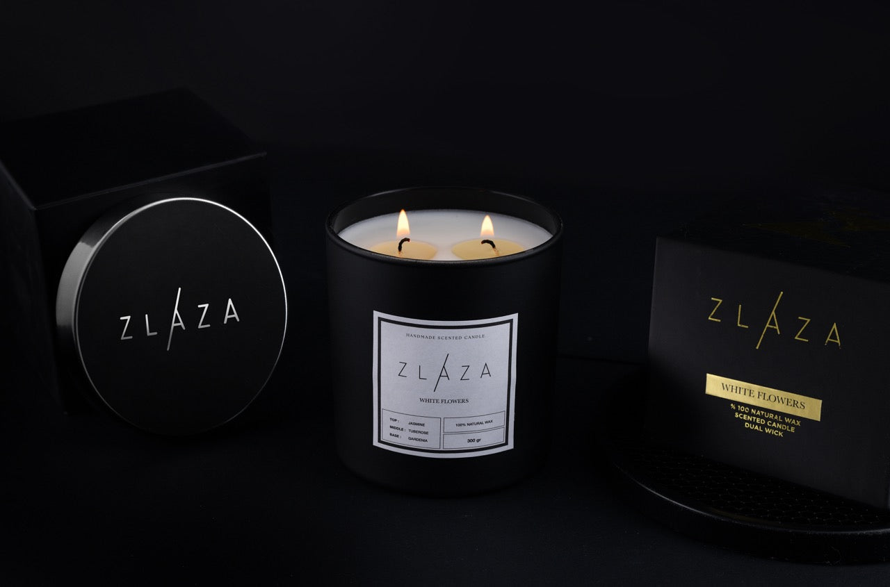 Candle - White Flowers