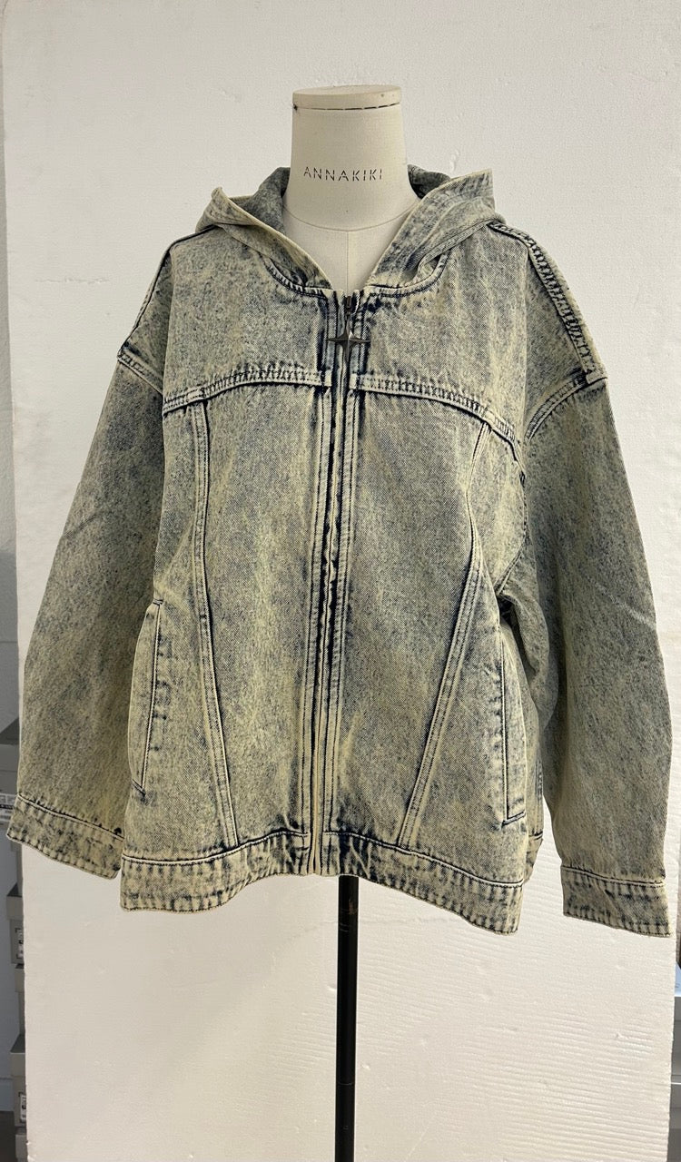 Denim Hooded Coat