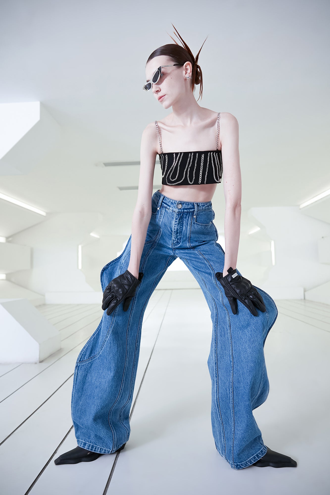 3D Wave deconstruction jeans